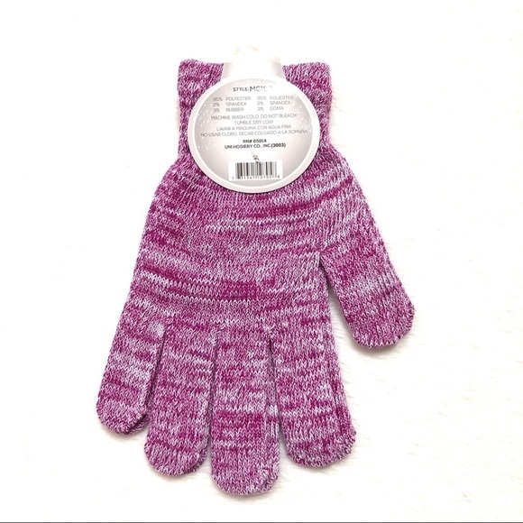 ⭐️ 5 for $25 Marled Pattern Knit MAMIA Ladies Poly Magic Gloves - Picture 4 of 7